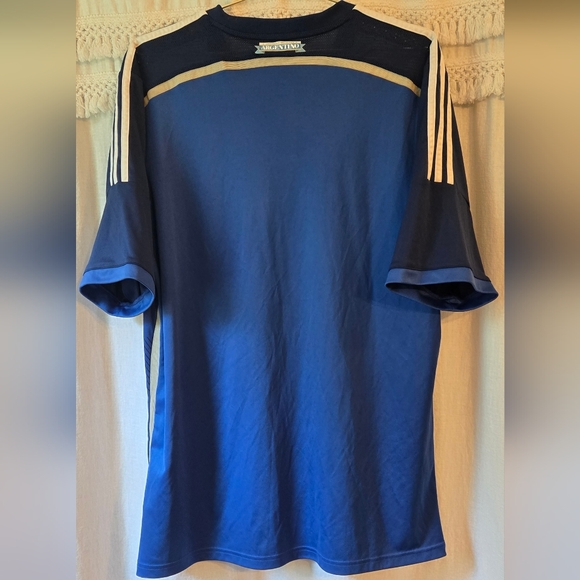Adidas Climalite Men's Navy Blue Striped Argentina Soccer Jersey - Picture 7 of 8
